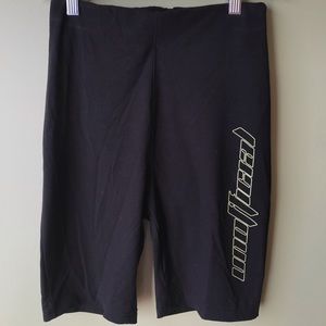 Black Biker Shorts With Green Detail